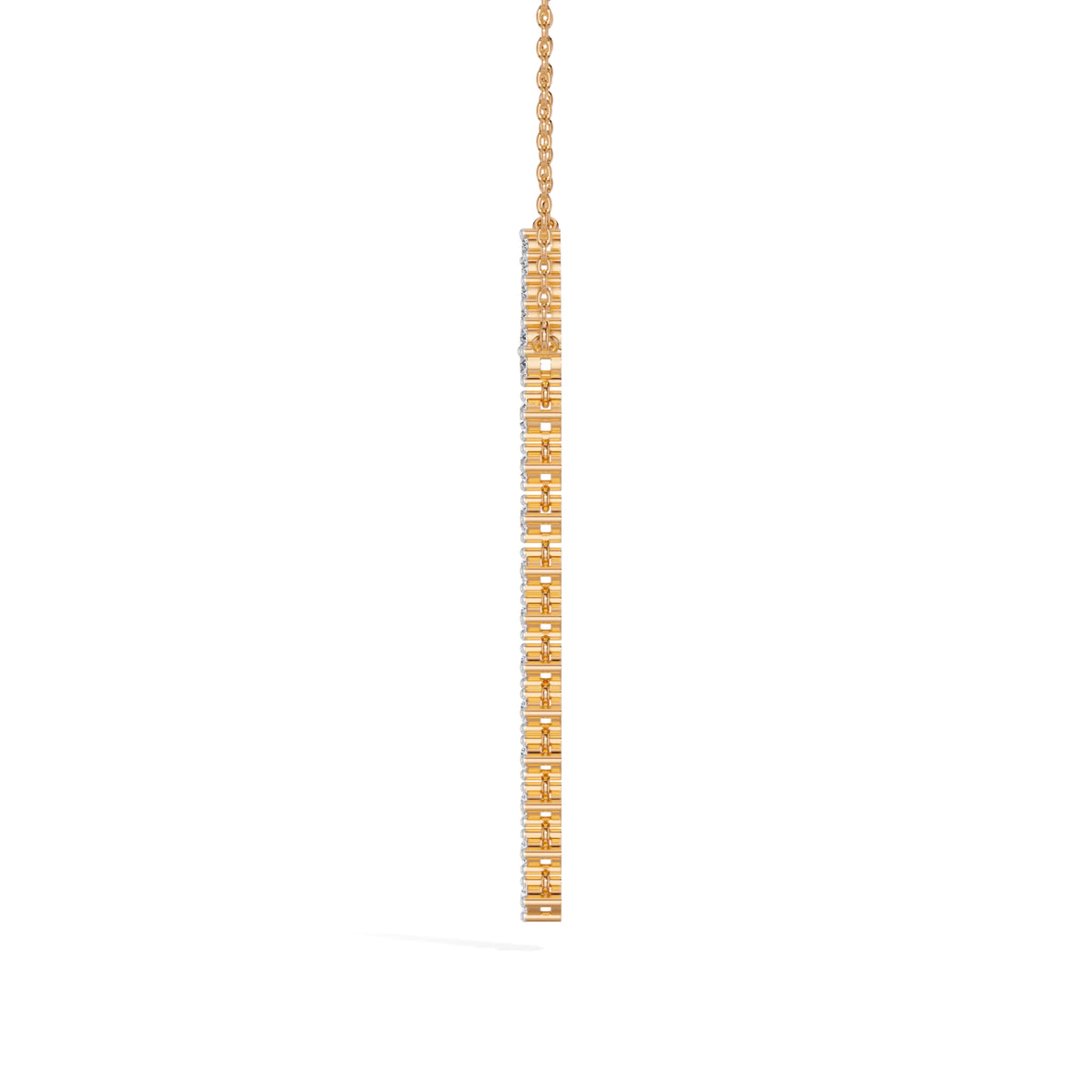 Rose Gold Linear Drop Round Lab Grown Diamond Velrix Pendant