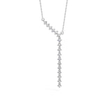 White Gold Linear Drop Round Lab Grown Diamond Velrix Pendant