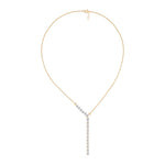 Yellow Gold Linear Drop Round Lab Grown Diamond Velrix Pendant