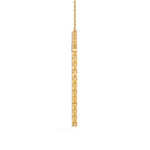 Yellow Gold Linear Drop Round Lab Grown Diamond Velrix Pendant