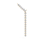 Yellow Gold Linear Drop Round Lab Grown Diamond Velrix Pendant