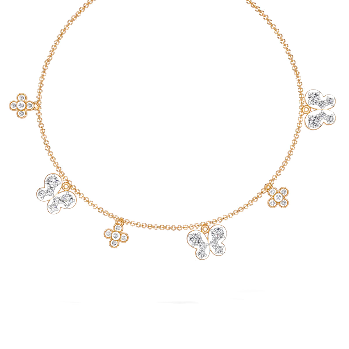 Rose Gold 1Ct Dangle Charm Round Lab Grown Diamond Zanvix Bracelet