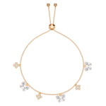 Rose Gold 1Ct Dangle Charm Round Lab Grown Diamond Zanvix Bracelet