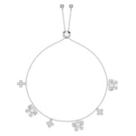 White Gold 1Ct Dangle Charm Round Lab Grown Diamond Zanvix Bracelet