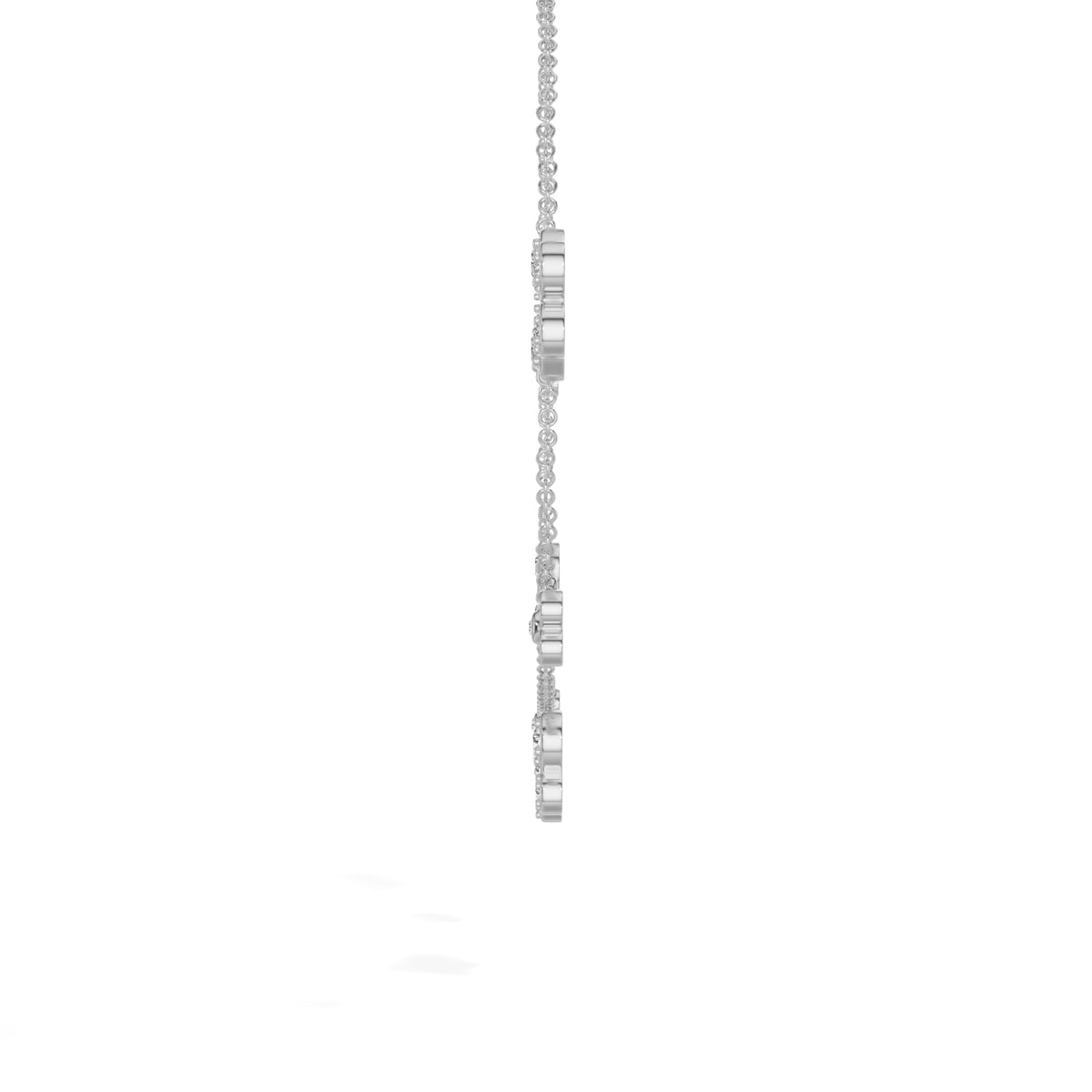 White Gold 1Ct Dangle Charm Round Lab Grown Diamond Zanvix Bracelet