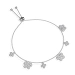 White Gold 1Ct Dangle Charm Round Lab Grown Diamond Zanvix Bracelet