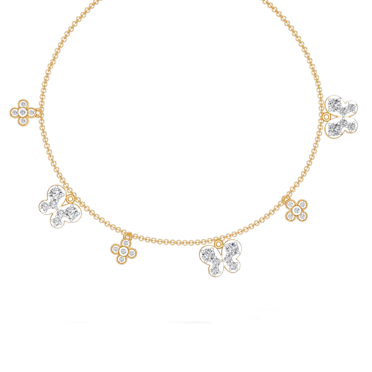 Yellow Gold 1Ct Dangle Charm Round Lab Grown Diamond Zanvix Bracelet