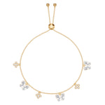 Yellow Gold 1Ct Dangle Charm Round Lab Grown Diamond Zanvix Bracelet