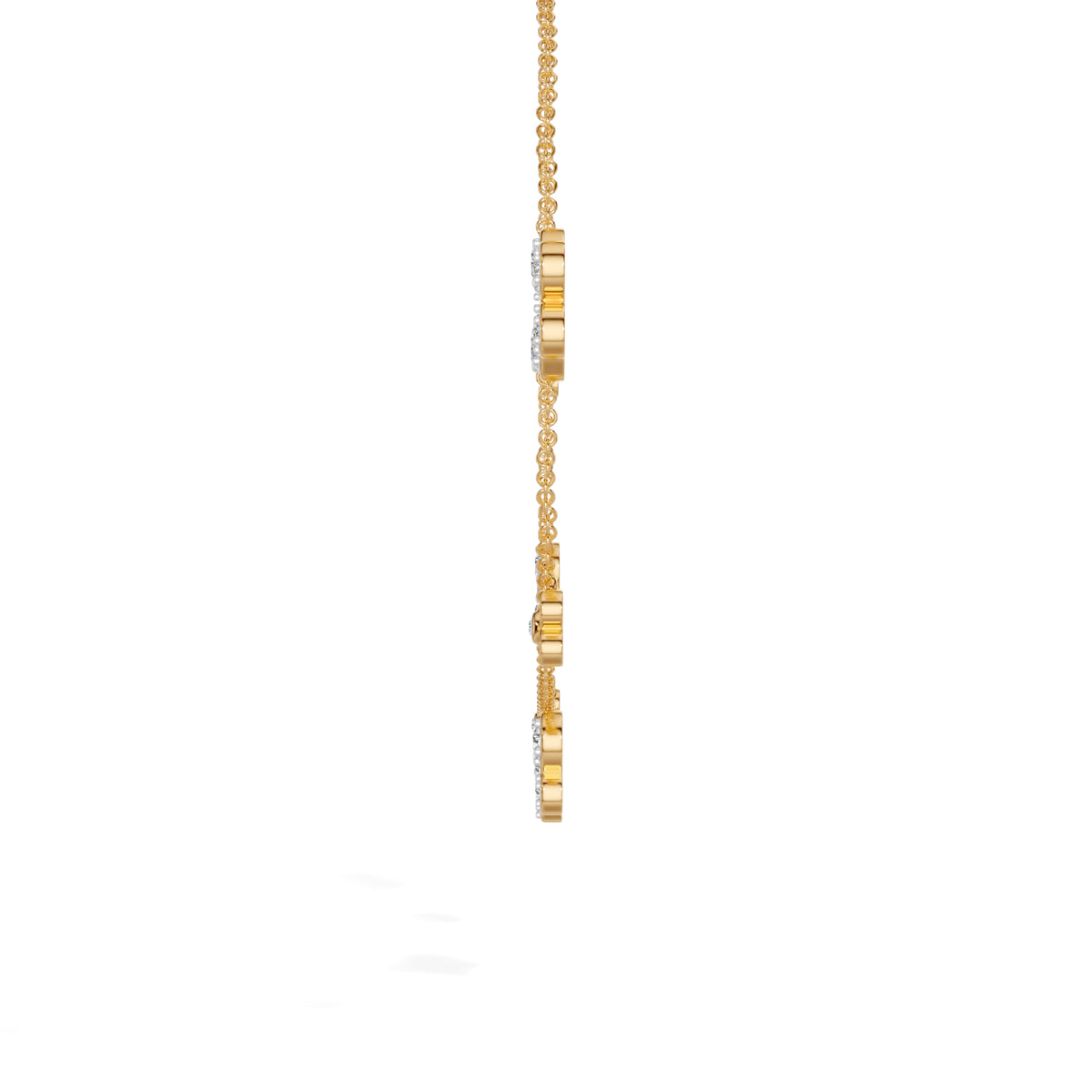 Yellow Gold 1Ct Dangle Charm Round Lab Grown Diamond Zanvix Bracelet