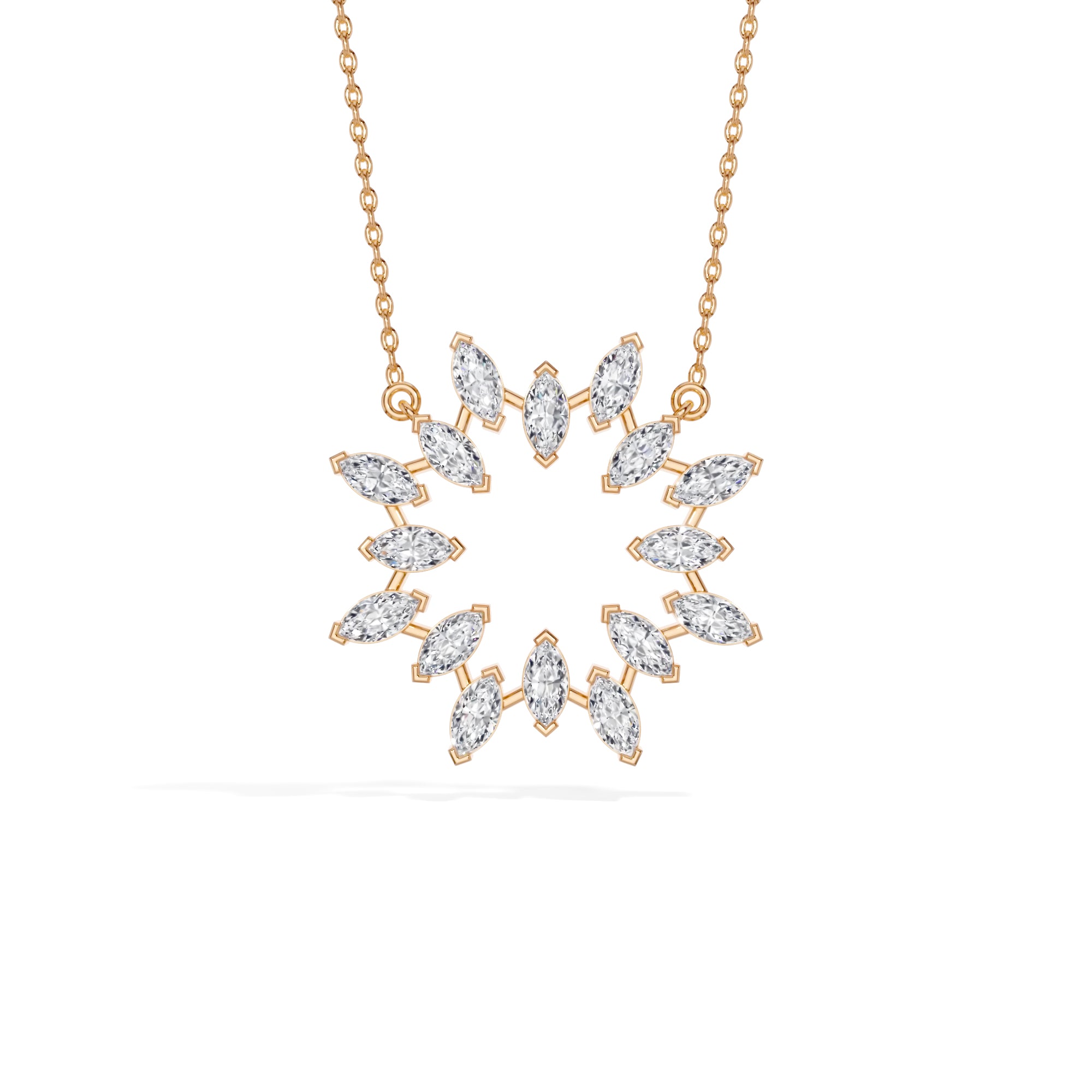 Rose Gold 1 50Ct Cluster Heart Marquise Lab Grown Diamond Korena Pendant