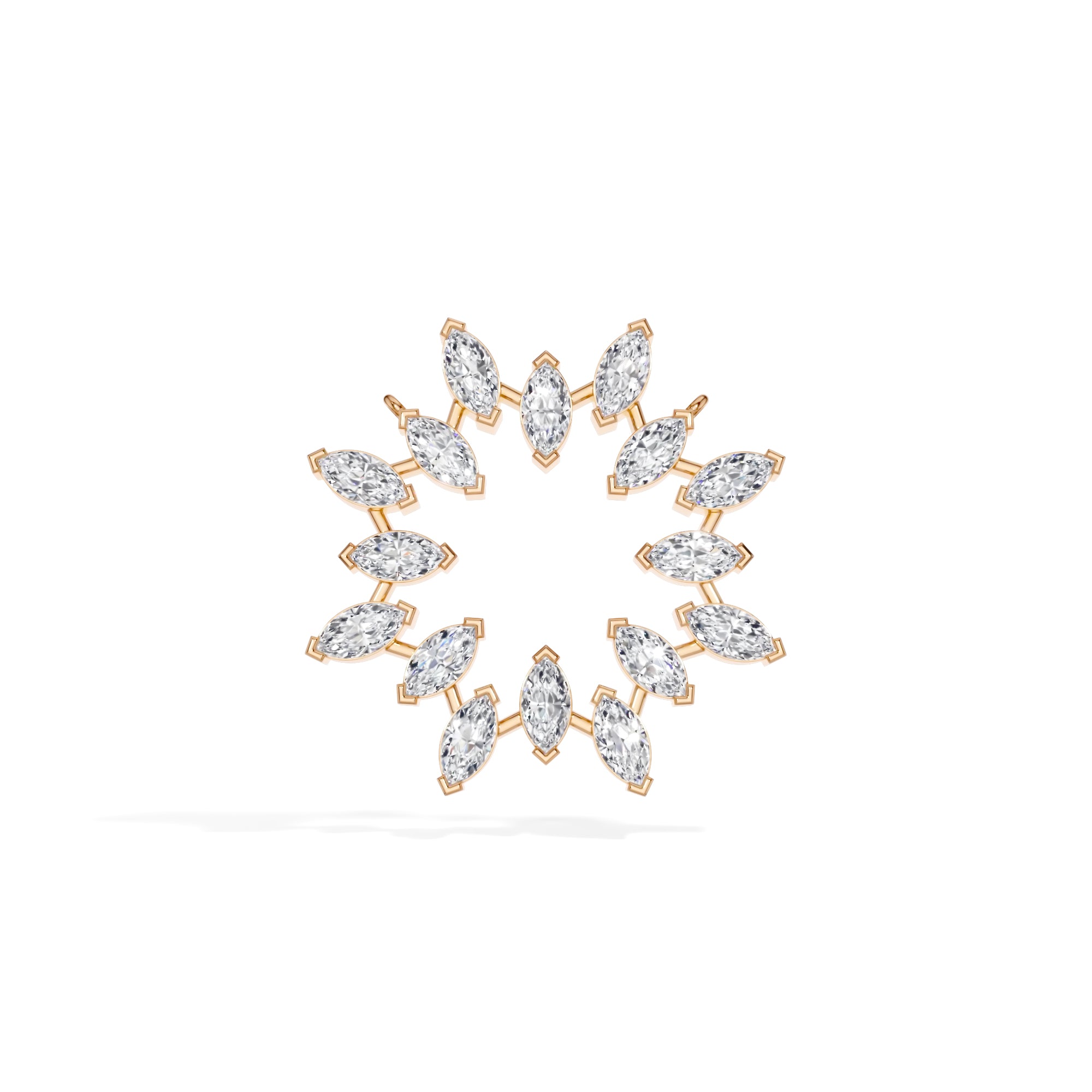 Rose Gold 1 50Ct Cluster Heart Marquise Lab Grown Diamond Korena Pendant