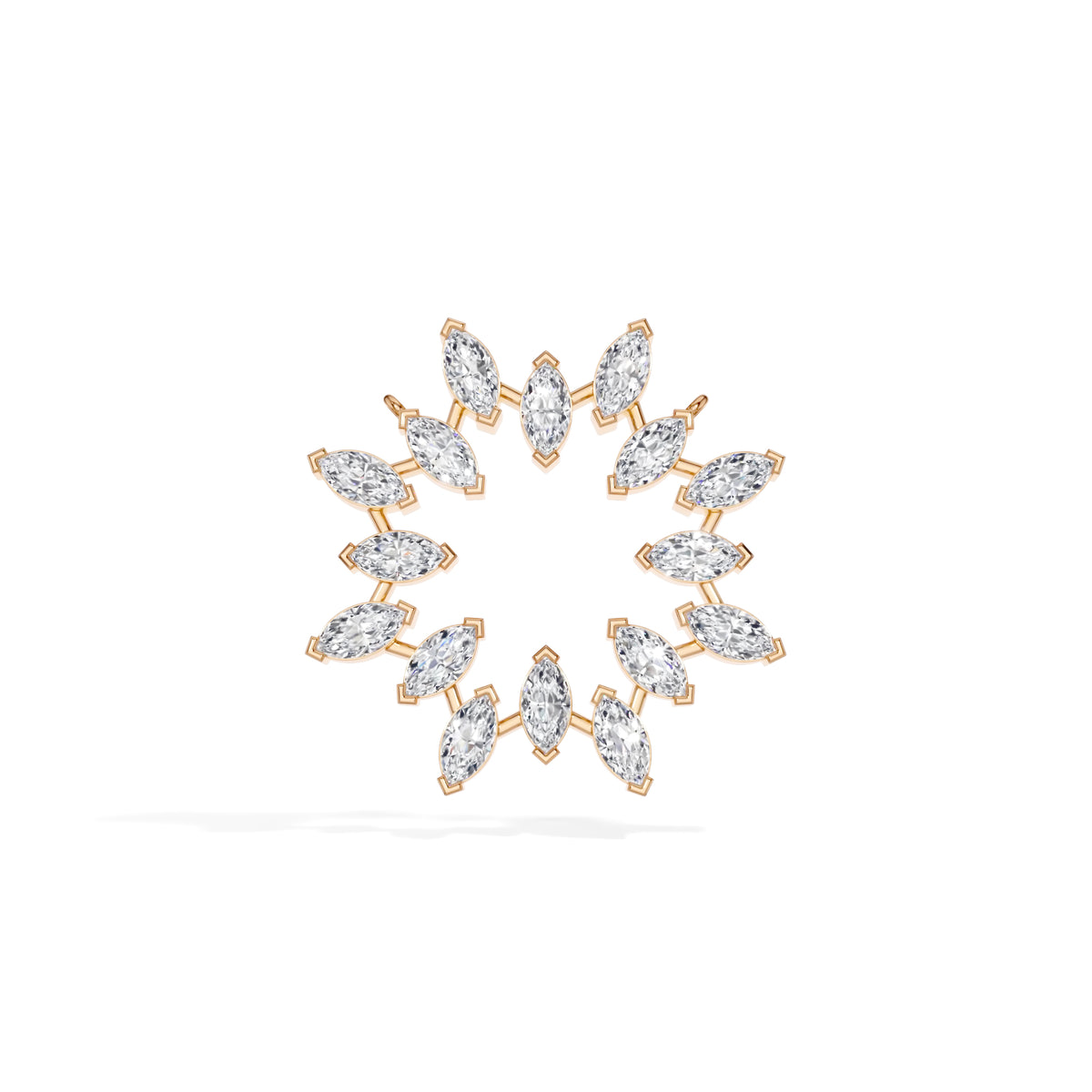 Rose Gold 1 50Ct Cluster Heart Marquise Lab Grown Diamond Korena Pendant