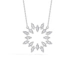 White Gold 1 50Ct Cluster Heart Marquise Lab Grown Diamond Korena Pendant