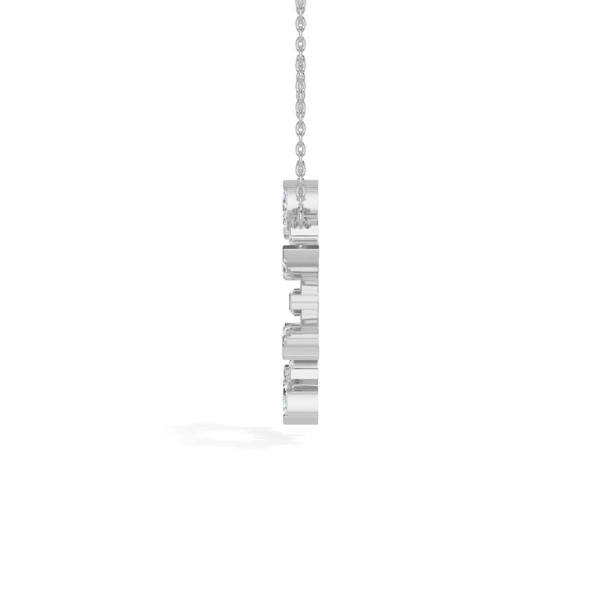 White Gold 1 50Ct Cluster Heart Marquise Lab Grown Diamond Korena Pendant
