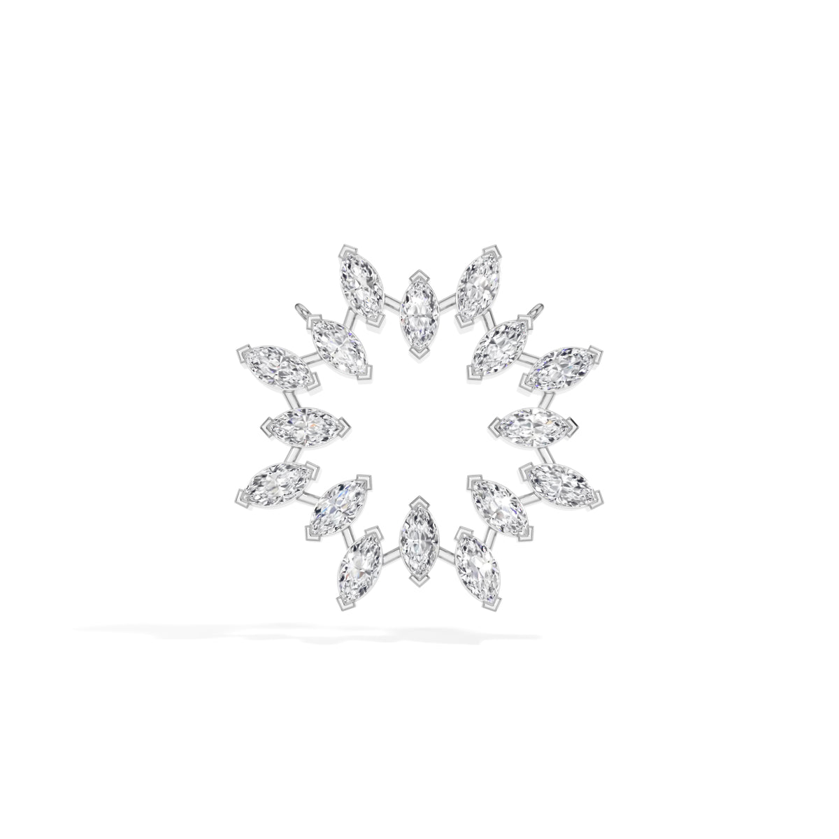 White Gold 1 50Ct Cluster Heart Marquise Lab Grown Diamond Korena Pendant