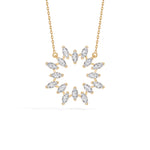 Yellow Gold 1 50Ct Cluster Heart Marquise Lab Grown Diamond Korena Pendant