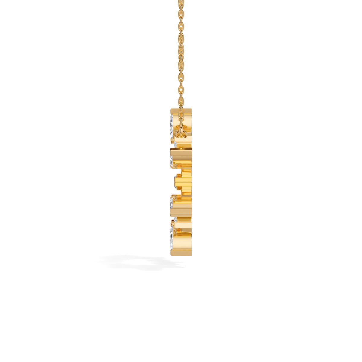 Yellow Gold 1 50Ct Cluster Heart Marquise Lab Grown Diamond Korena Pendant
