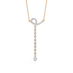 Rose Gold 1Ct Halo Drop Round Lab Grown Diamond Arvion Pendant