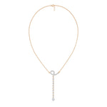 Rose Gold 1Ct Halo Drop Round Lab Grown Diamond Arvion Pendant