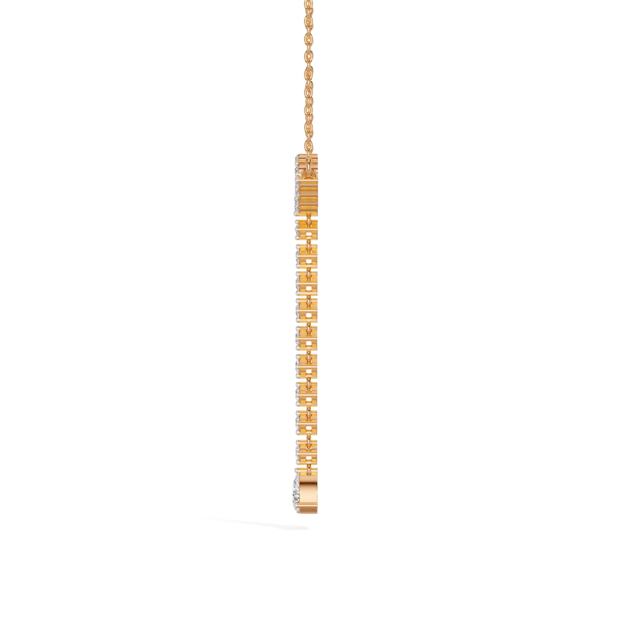 Rose Gold 1Ct Halo Drop Round Lab Grown Diamond Arvion Pendant