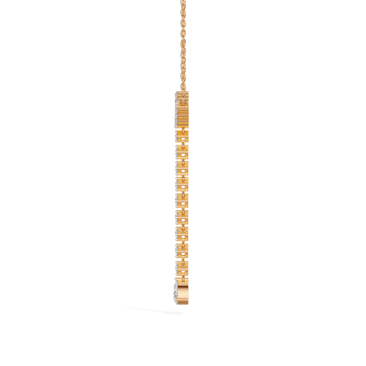 Rose Gold 1Ct Halo Drop Round Lab Grown Diamond Arvion Pendant
