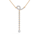 Rose Gold 1Ct Halo Drop Round Lab Grown Diamond Arvion Pendant