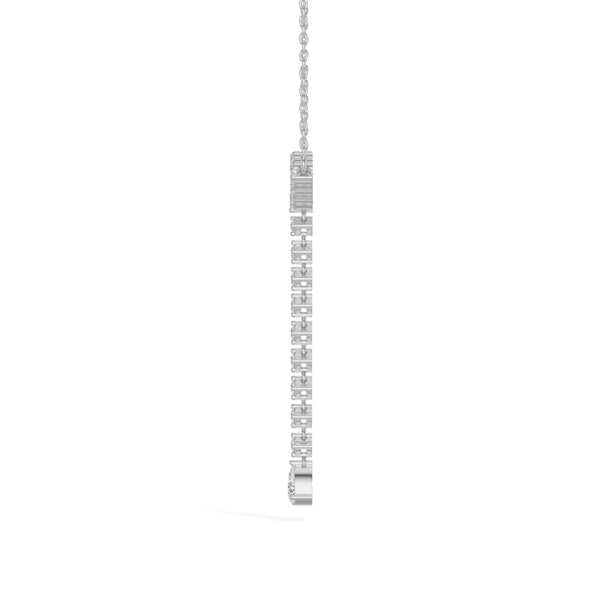 White Gold 1Ct Halo Drop Round Lab Grown Diamond Arvion Pendant