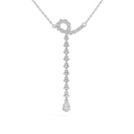 White Gold 1Ct Halo Drop Round Lab Grown Diamond Arvion Pendant