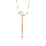 Yellow Gold 1Ct Halo Drop Round Lab Grown Diamond Arvion Pendant