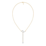 Yellow Gold 1Ct Halo Drop Round Lab Grown Diamond Arvion Pendant
