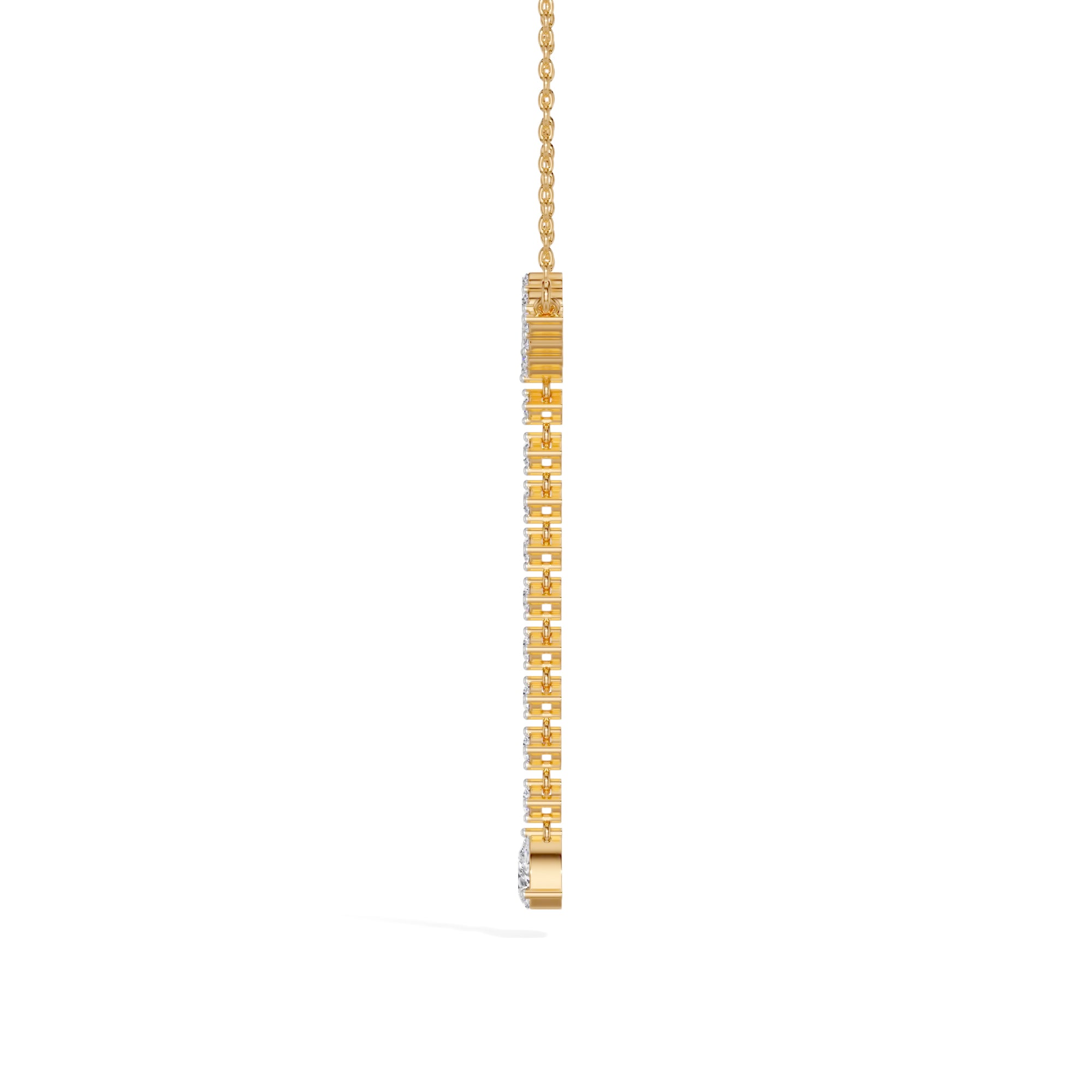 Yellow Gold 1Ct Halo Drop Round Lab Grown Diamond Arvion Pendant