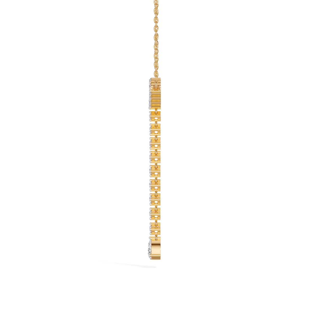 Yellow Gold 1Ct Halo Drop Round Lab Grown Diamond Arvion Pendant