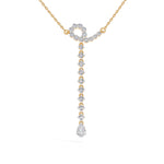 Yellow Gold 1Ct Halo Drop Round Lab Grown Diamond Arvion Pendant