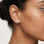 Gold 1Ct Trillion Cluster Design Pear Lab Grown Diamond Jazra Earring