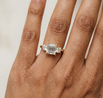 Gold 2 5Ct Asscher Three Stone Lab Grown Diamond Jesira Ring