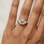 Gold 2 5Ct Asscher Three Stone Lab Grown Diamond Jesira Ring
