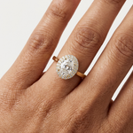 Gold 1Ct Double Halo Oval Lab Grown Diamond Josiah Ring