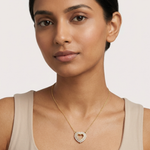 Gold Round Petal Heart Lab Grown Diamond Kaelis Pendant