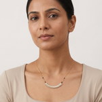 Gold Curved Bar Pave Round Lab Grown Diamond Kaelix Mangalsutra