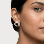 Gold 2Ct Pear Floral Halo Hoop Lab Grown Diamond Kaevon Earring