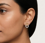 Gold Pave Heart Round Lab Grown Diamond Kalyra Earring