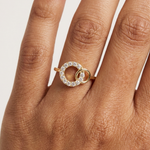 Gold Loop Ring Round Lab Grown Diamond Kalyx Ring