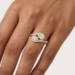 Gold Split Halo Pear Lab Grown Diamond Kavex Ring