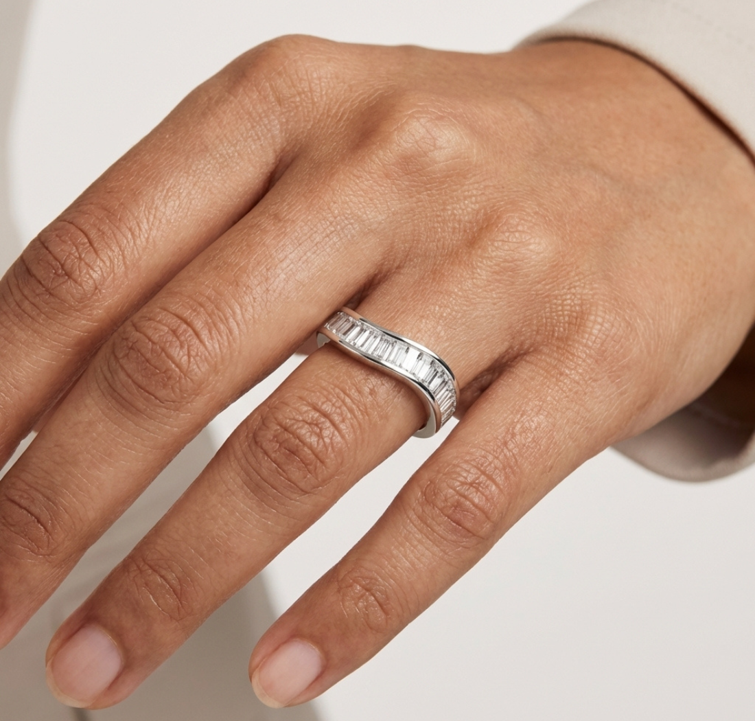 Gold 1Ct Channel Modern Baguette Lab Grown Diamond Kavira Ring