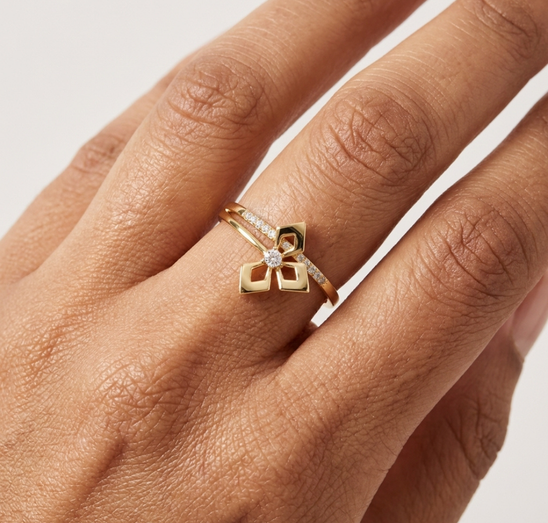 Gold Channel Setting Round Lab Grown Diamond Kezra Ring