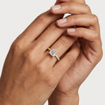 Gold 2Ct Asscher Pave Lab Grown Diamond Kilji Ring