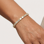Gold 9Ct Emerald Lab Grown Diamond Tennis Koa Bracelet