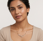 Gold Cluster Layered Pave Round Lab Grown Diamond Korvix Mangalsutra