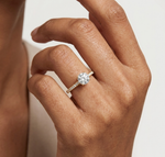 Gold 1Ct Pave Solitaire Design Round Lab Grown Diamond Kyvelle Ring