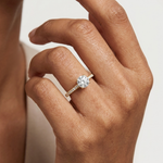 Gold 1Ct Pave Solitaire Design Round Lab Grown Diamond Kyvelle Ring